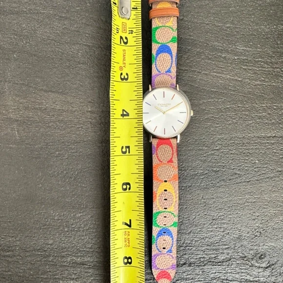 Coach Women’s Perry Watch – Multicolor Canvas Strap – 36mm - Picture 5 of 6